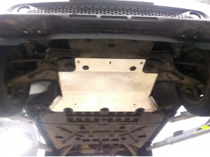 Защита передней части днища (алюминий 4 мм) для Smart Fortwo 2014-н.в.(V - все), Smart Forfour 2014-н.в. (V - все) №37.04ABC